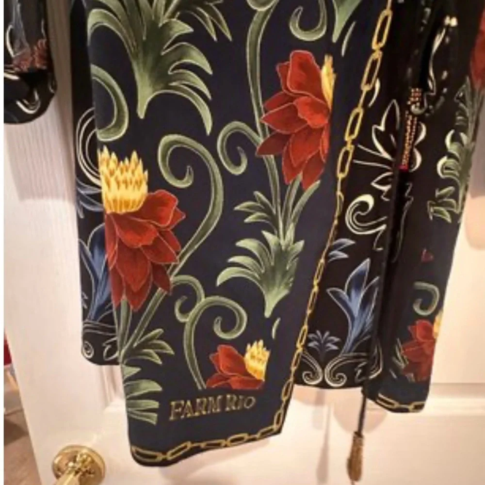 NWT Farm Rio x Anthropologie Mixed Arabesque Scarves Wrap Mini Dress - Picture 6 of 12